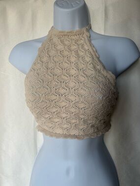 Cream Knit crop top 100% cotton- forever 21 size S/M